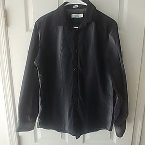 Calvin Klein black and grey button down